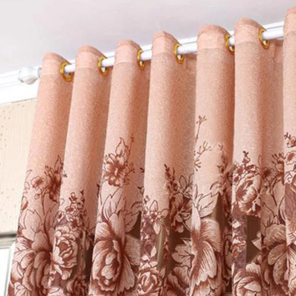 1Pc 100*250cm Flower Jacquard Tulle Window Curtain Drape Lace Embroidered Sheer Voile Curtains Bedroom Balcony Living Room Decor