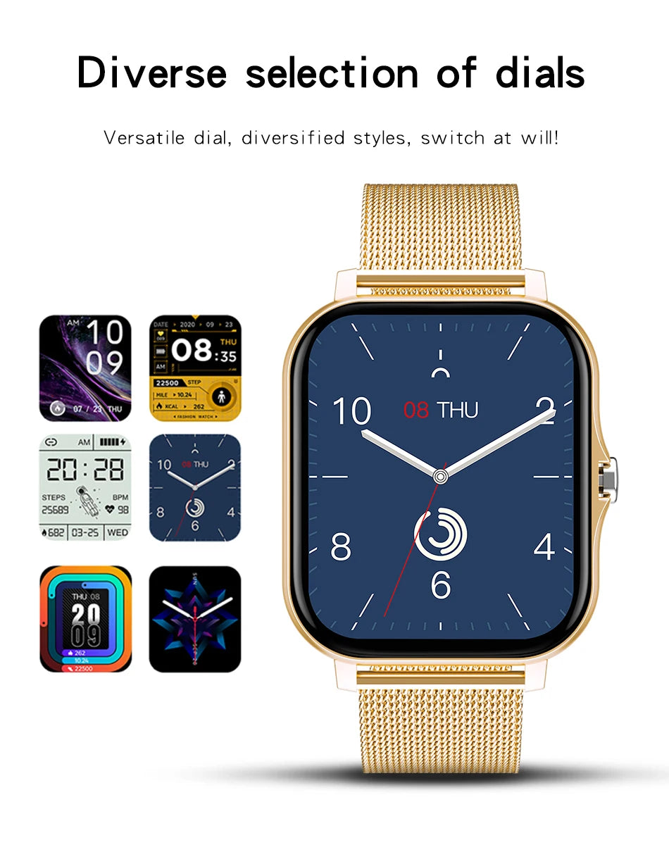 Smart Fitness Tracker Watch for Android/iOS - IP68, Heart Rate/Blood Oxygen/Sleep Monitoring, 8 Sports Modes, Breath Training