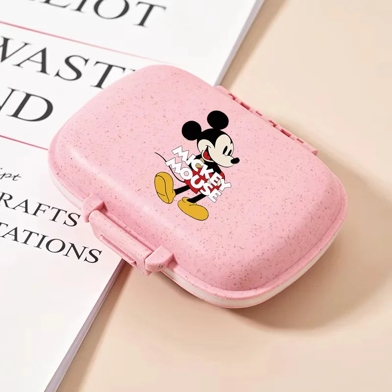 Disney Mickey Mouse Candy Box Cartoon Crystal Stickers Medicine Organiser Boys Girls Portable Kawaii Boxes Child Birthday Gift