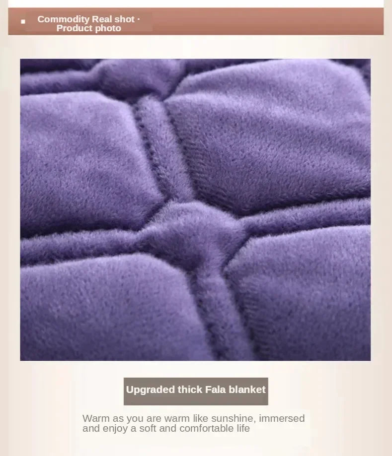 1PC Luxury Bed Cover Thickened Anti-Slip Bed Solid Color Warm Quilted Bedspread Bedding Velvet Comforter Short Plush Sofa Towel