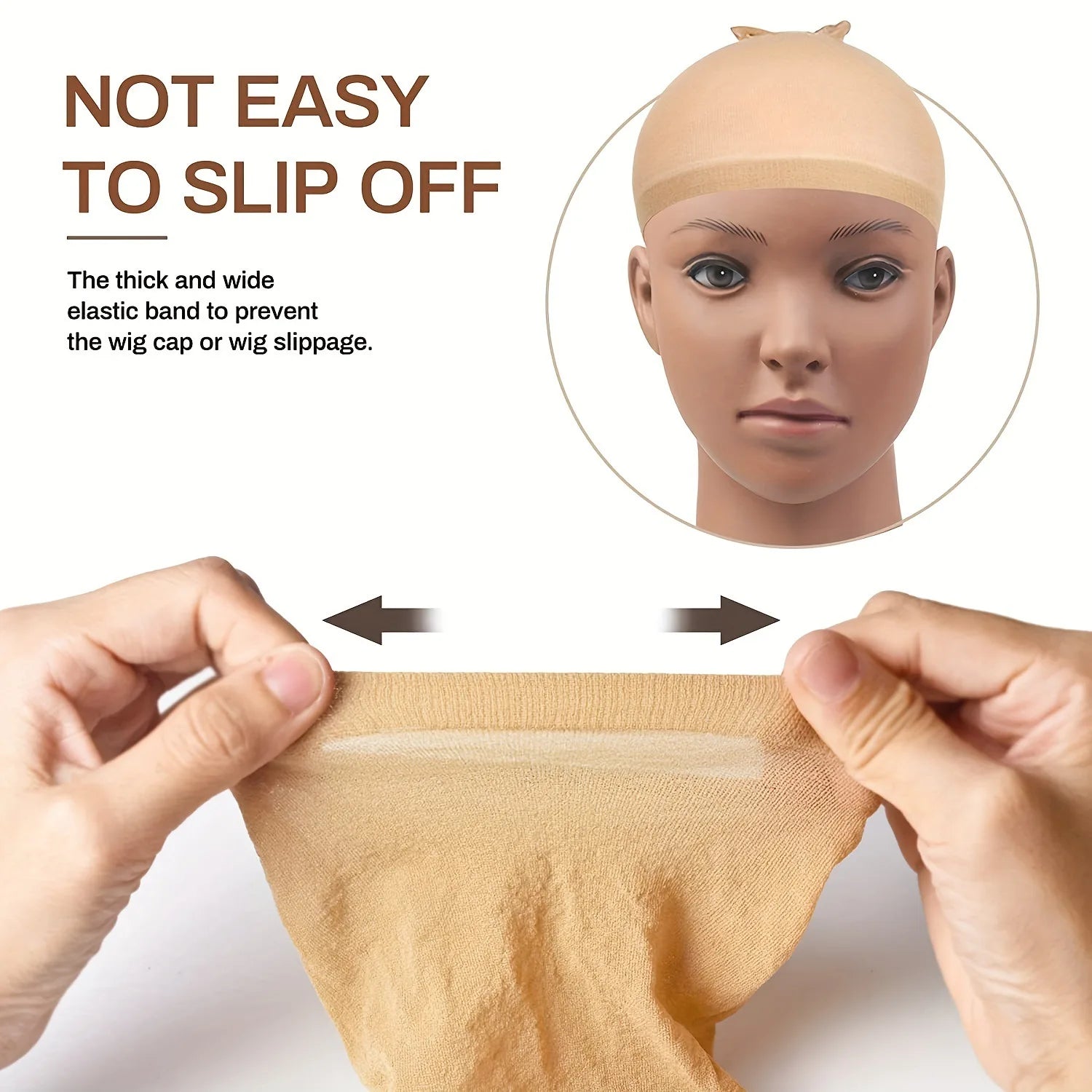 Stretchy Mesh Wig Caps 2 10 12 20Pcs/Pack Light Brown Colo Wig Caps Hair Nets Weave Hairnets for Cosplay, Daily Use