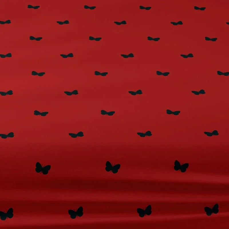 1 matt sengeteppe med sommerfuglmotiv og svart mønster, sengetøy (ekskl. putevar)