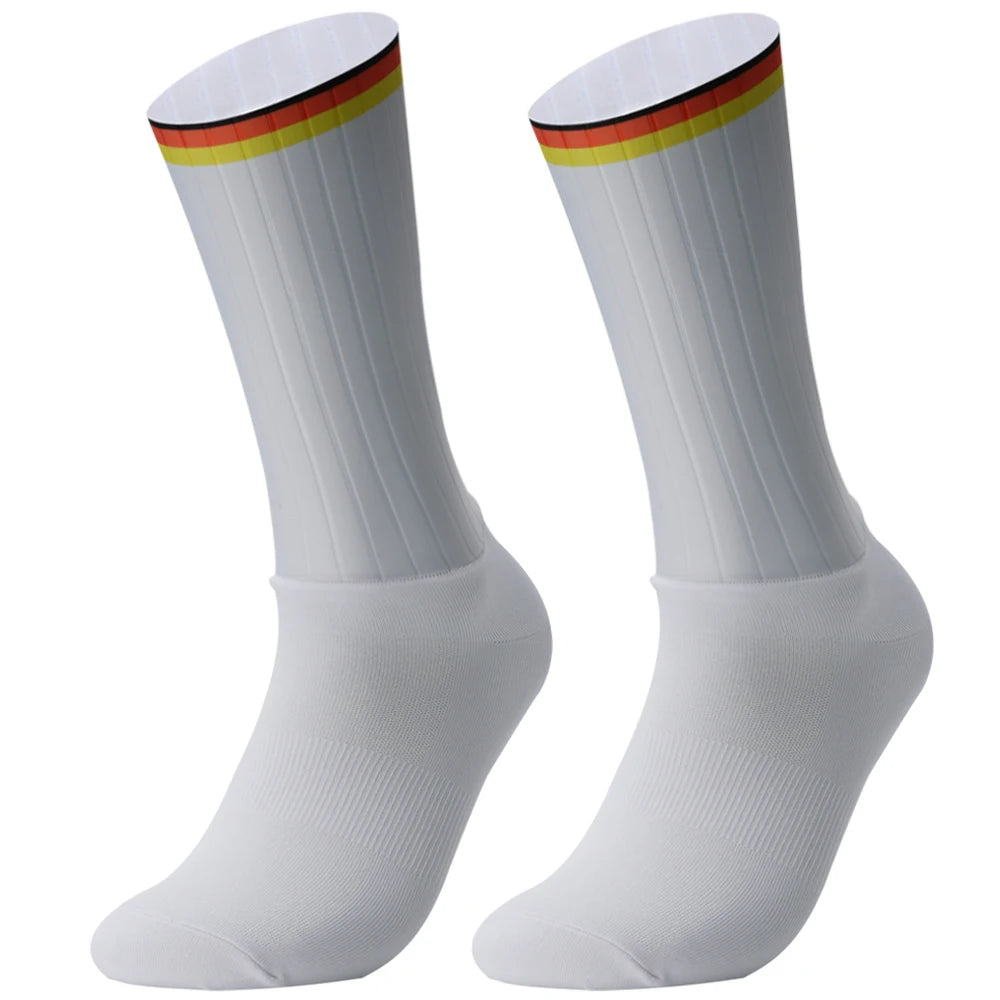 Calcetines de Ciclismo Antideslizantes con Silicona Whiteline para Verano 2024 Calcetines Aero para Hombre Calcetines Deportivos de Ciclismo para Correr Calcetines de Bicicleta Calcetines Ciclismo