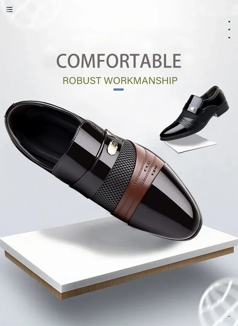 Men's Formal Leather Shoes Black Pointed Toe Man Loafers Party Office Business Casual Shoes for Men Oxford Shoes male Dress Shoe