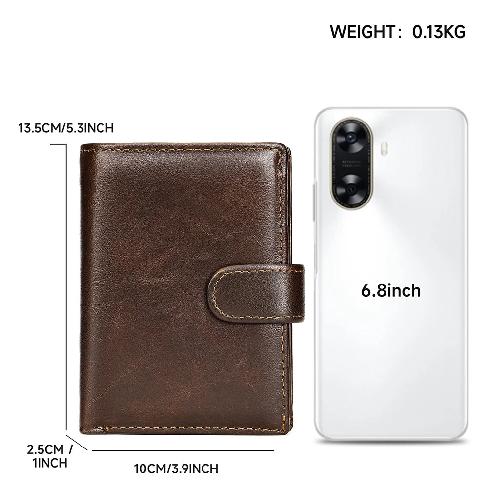 WESTAL Leather Men's Wallet Wallet Trend Multi-Functional First Layer Cowhide Premium Passport Wallet