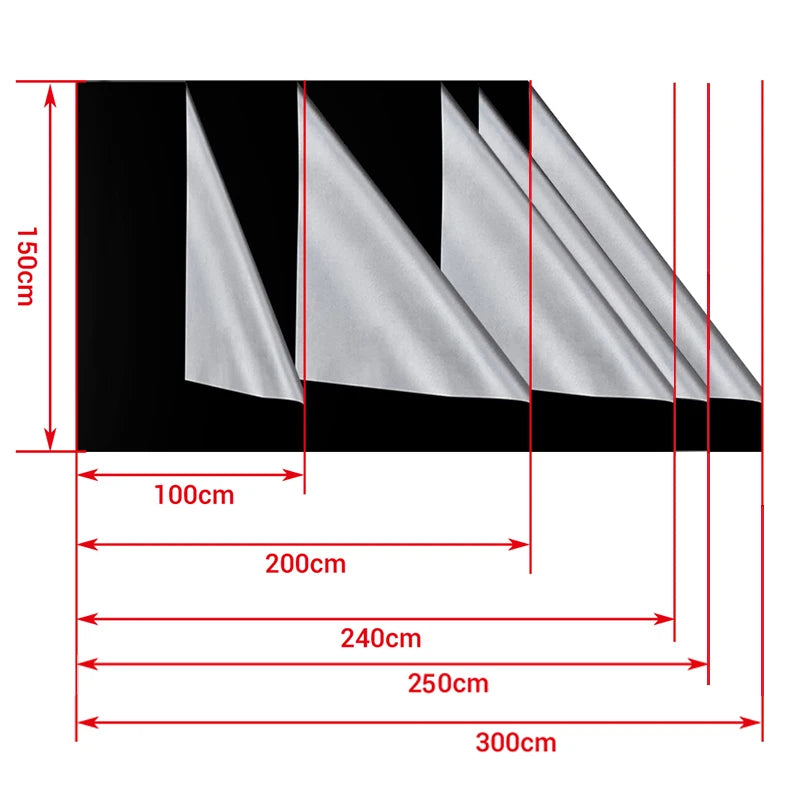 100% Blackout Curtain Removable Portable Travel Blocking Darkest Window Film Cloth Temporary DIY No Drill Blackout Curtains
