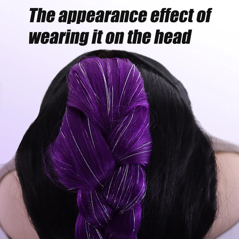 Devil Hunting Girl Group Wig Horsetail Purple Wig Braid Gold Fried Dough Twists Braid