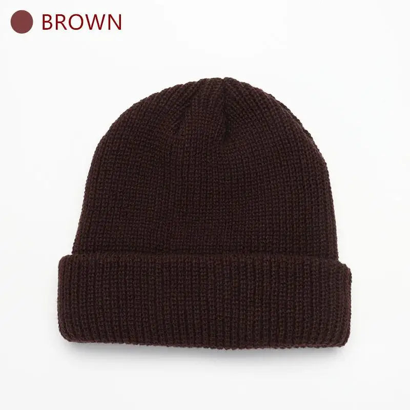 Gorros de invierno cálidos, casuales, de punto corto, estilo Hip Hop, gorro de calavera de punto elástico unisex para adultos, hombres y mujeres