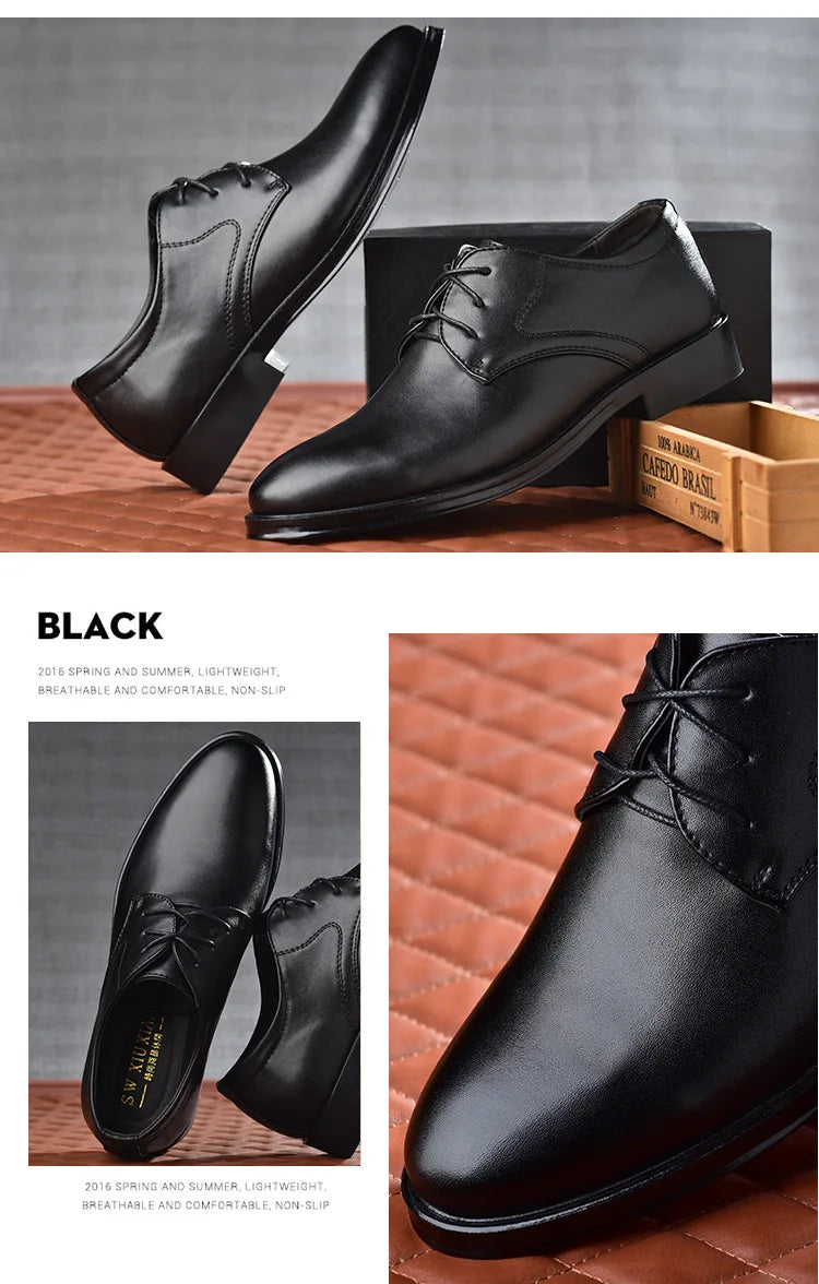 Zapatos de hombre Zapatos de vestir de cuero negro para hombre Oxfords Zapatos de hombre para bodas, fiestas, oficina y negocios