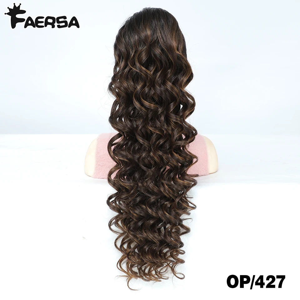 24inch Synthetic Drawstring Ponytail Extension For Women Long Afro Curly Fluffy Ponytail Clip in Hair Extensions For Daily Use