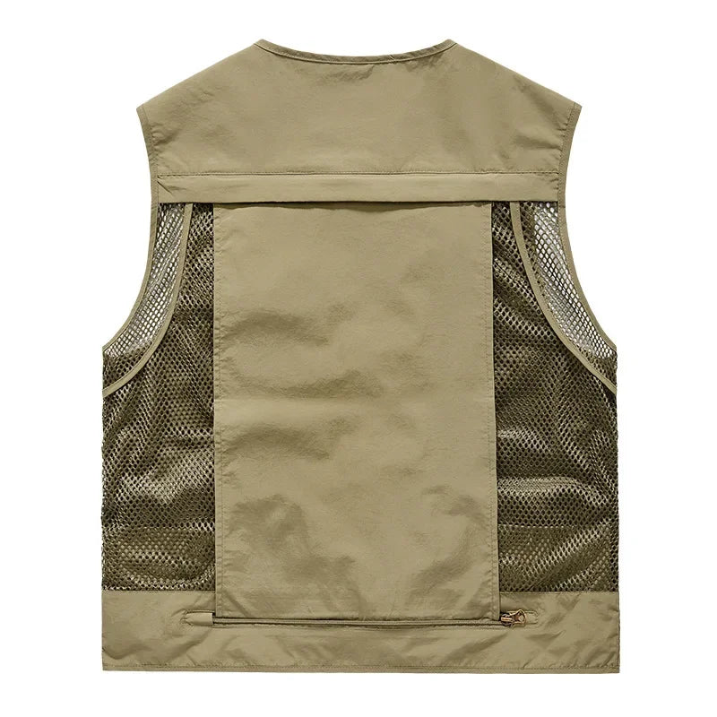Outdoor Leisure Vest Men's New Multi-Pocket Breathable Outdoor Sports Coat High-Quality Design Leisure Vest Men Work Vest