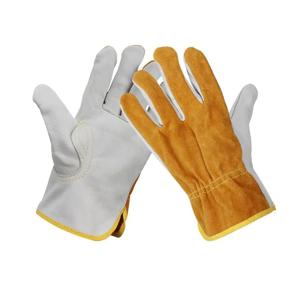 1 Pair Security Protection Welding Gloves Soft Leather Labor Protection Leather Work Gloves Durable Safety Welder Gloves