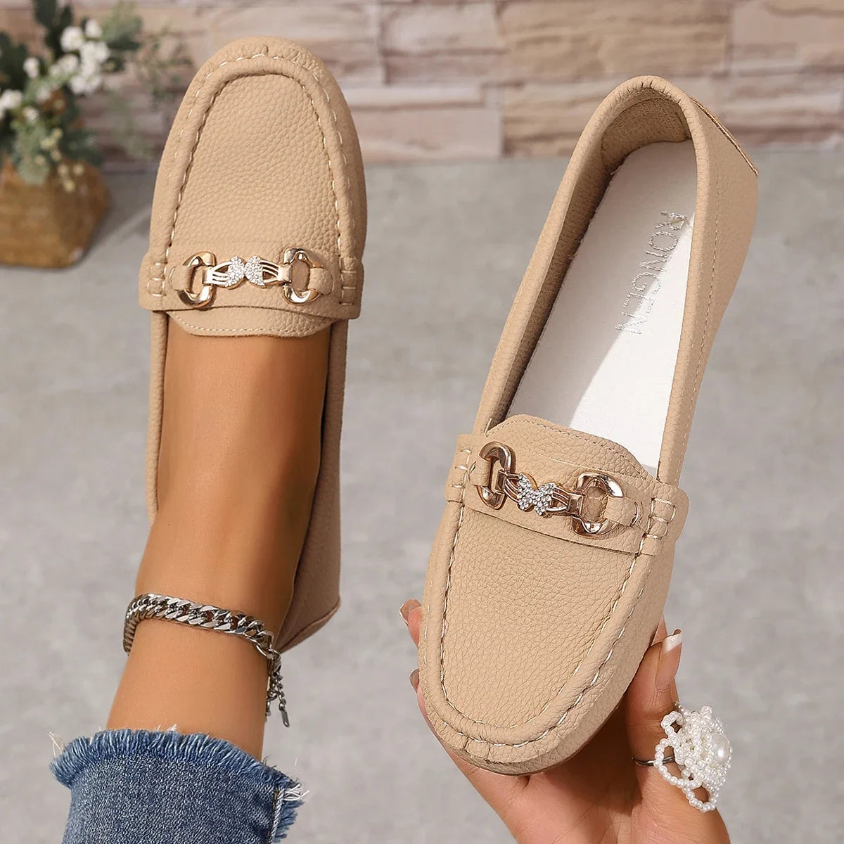 Women's Casual Slip on Mary Jane Shoes Spring Autumn New Fashion Round Toe Solid Soft Sole Flat Loafers Zapatos De Mujer