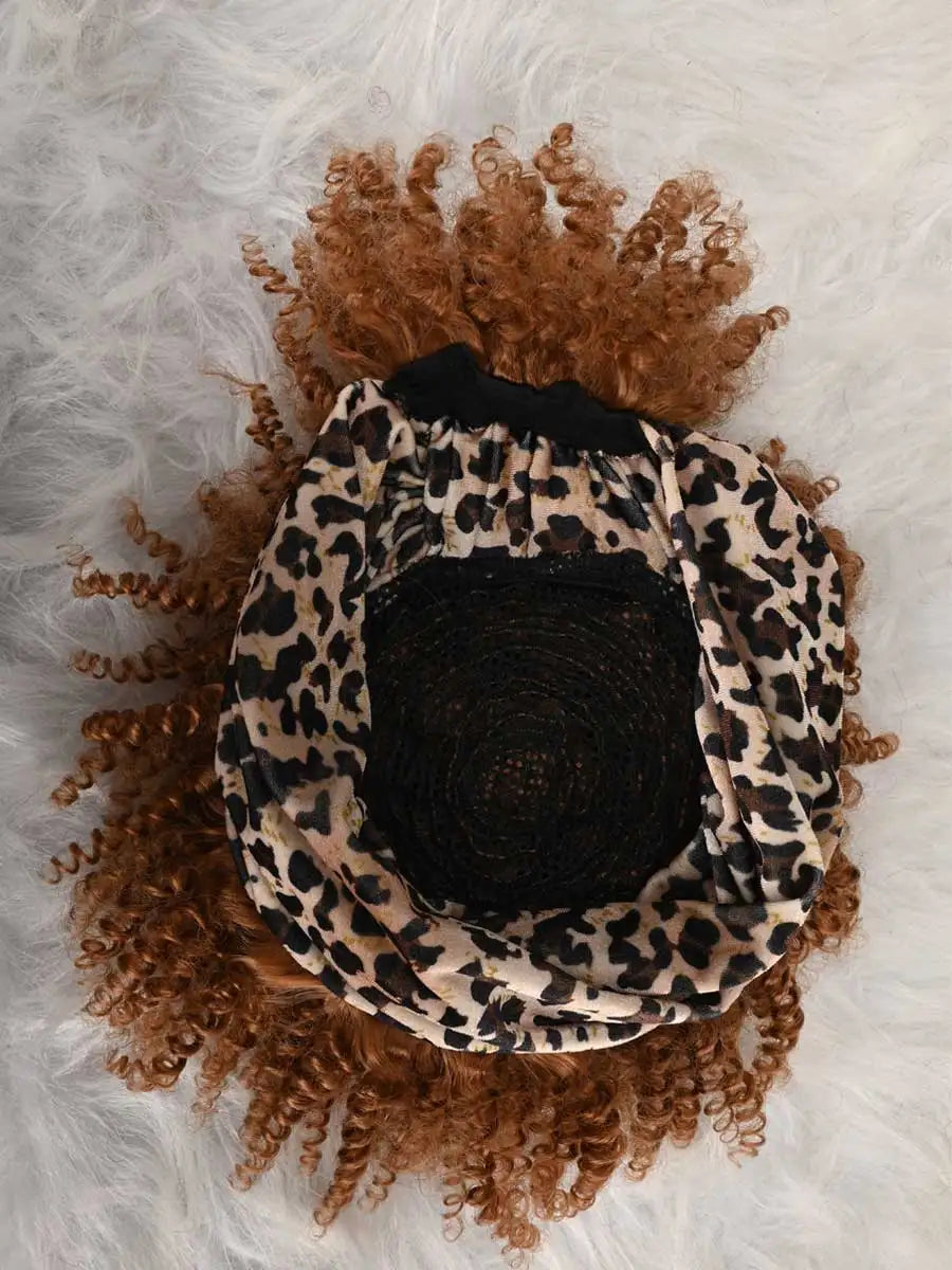 Headband Wigs For Women Afro Kinky Curly Wig With Synthetic Short Hair Wigs With Headband Attached Headwrap Wigs