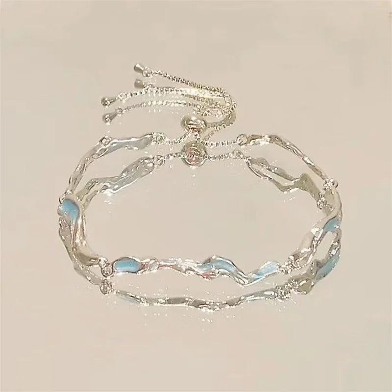 Fashion Elegant Crystal Flowers Bracelet For Women Sweet Girls Moon Cherry Blossom Bow Zircon Bracelets Luxury Designer Jewelry
