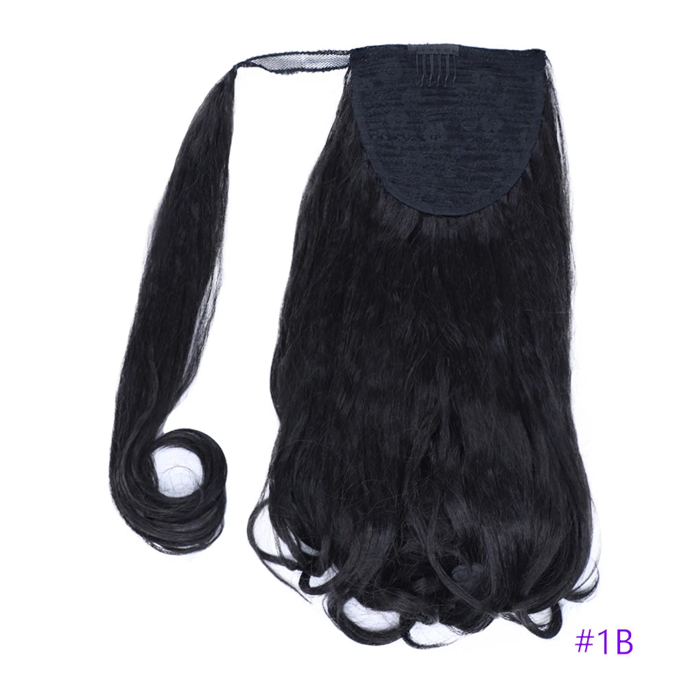 Extensions de queue de cheval synthétiques bouclées, queues de cheval enveloppantes pour femmes, postiches afro élastiques de 16 pouces pour chignons hauts.