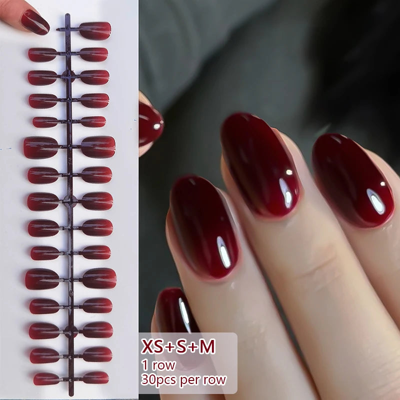 30Pcs Solid Color Nail Tip Fake Nail Fashion Nude Pink Wearable False Nails Simple Full Cover Press On Nails DIY Wear Nail Tool