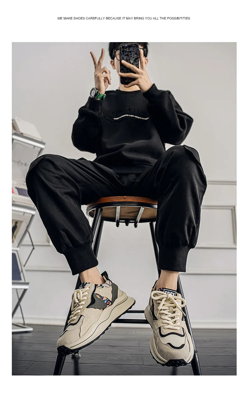 Men's Shoes Spring New Casual Versatile Comfortable Fashion Trend Niche Non-slip Wear-Resistant Retro Sneakers