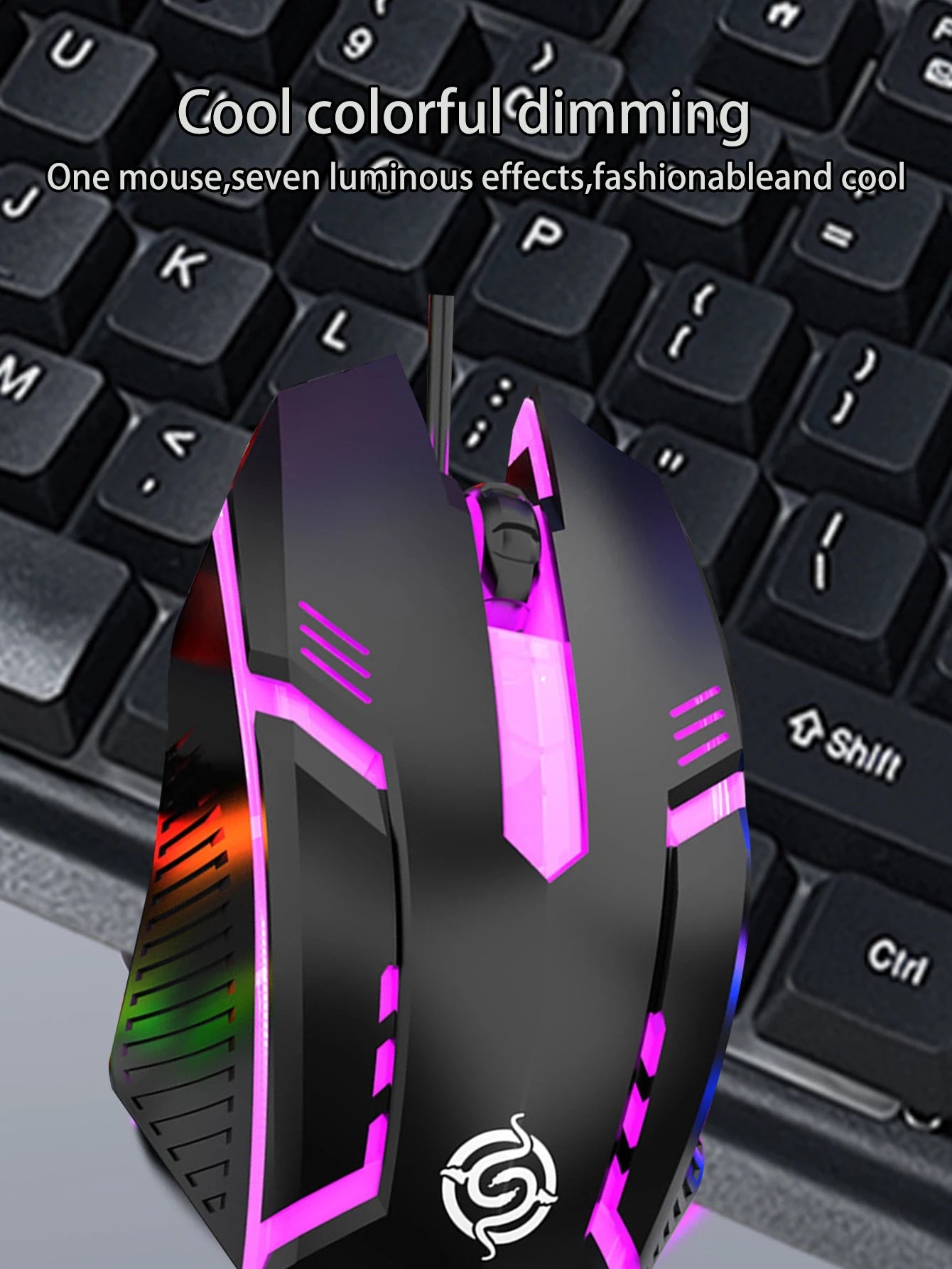 Glow-tastatur og -mussett