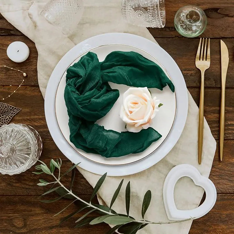 Servilletas arrugadas de 6 piezas Servilletas de algodón suave Servilletas decorativas de tela para bodas, fiestas, uso diario familiar