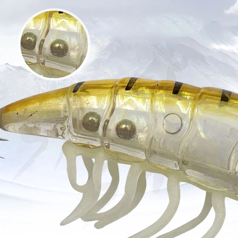 3.0 Squid Bait Squid Hook Wood Shrimp Squid Hook Soft Leg Shrimp Lure Bait Glistening Wood Shrimp Squid Hook Fishing Tackle