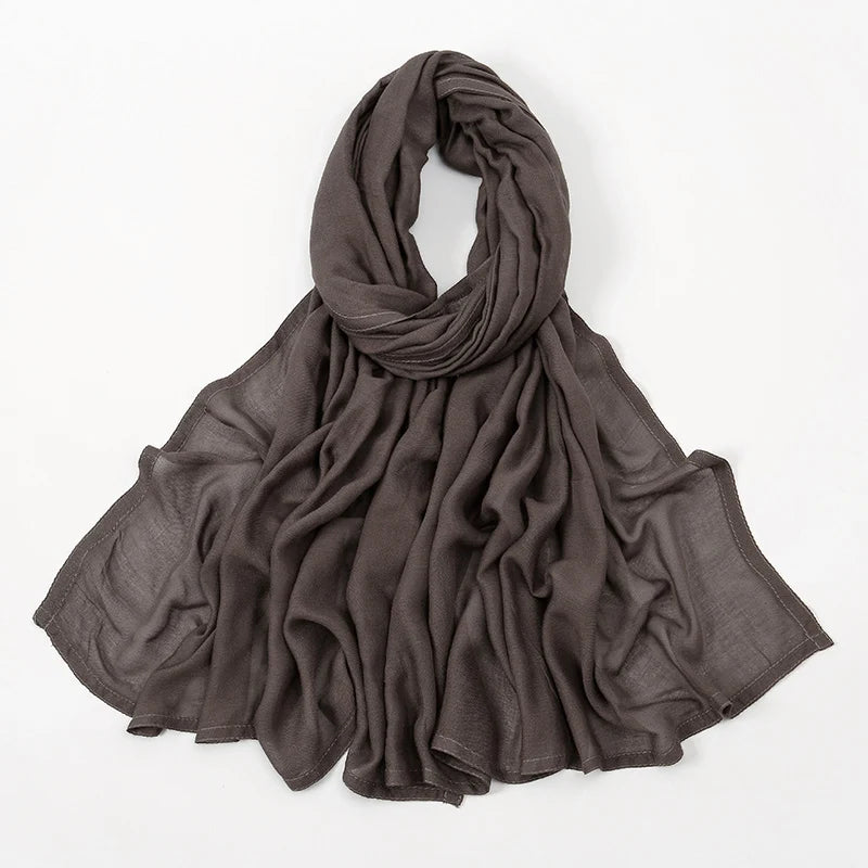 Hijabs musulmanes para mujer, pañuelos finos lisos, chales para mujer musulmana, pañuelo suave de viscosa y rayón, turbante islámico, diadema de 200x85cm