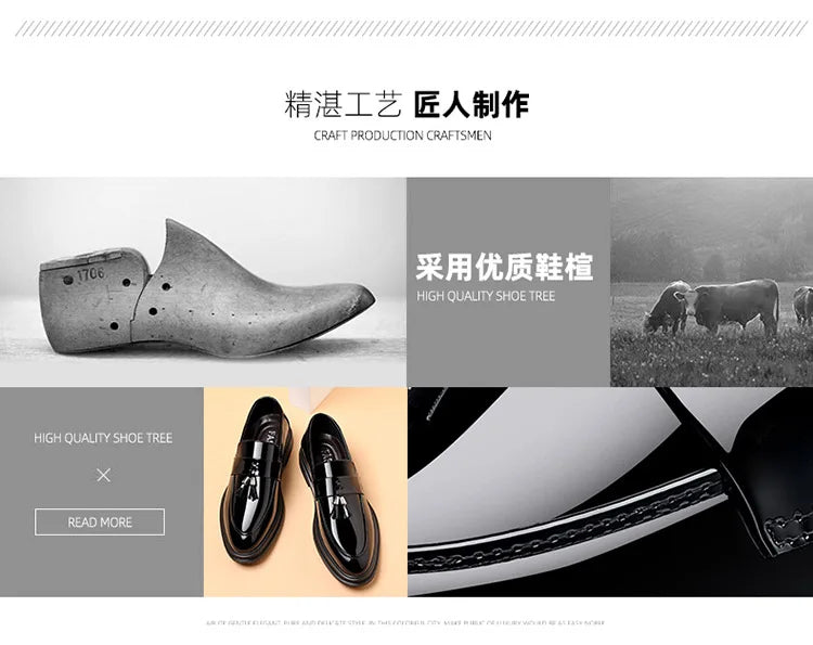 Leather Shoes for Men Autumn Business Formal Plus Size Dress Mens Shoe Casual Soft Soled Black Men's Wedding Groom Shoes