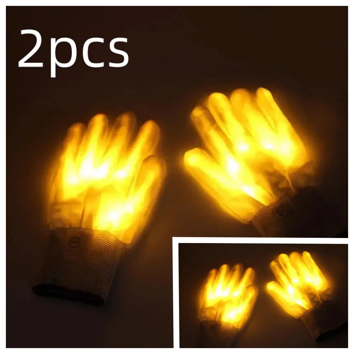 LED Gloves Neon Guantes Glowing Halloween Party Light Props Luminous Flashing Skull Gloves Stage Costume Supplies