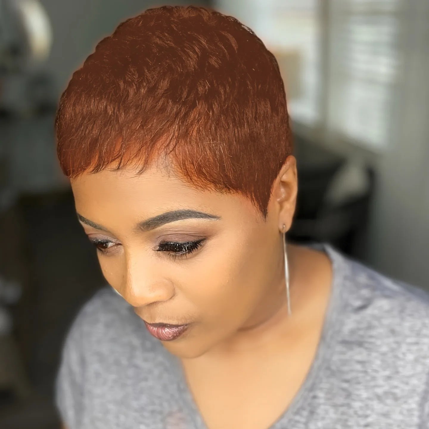 Brown Burgundy Pixie Wig