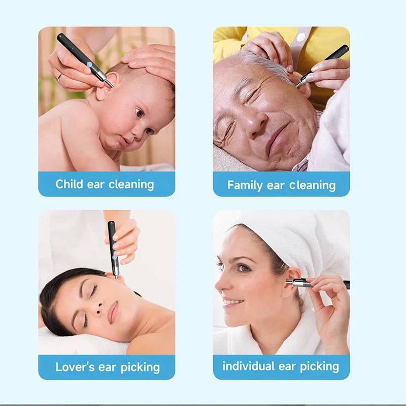 Visual Ear Cleaner Camera WIFI Ear Pick Waterproof 6LEDs Ear Sticks HD1080P 4.2MM Digital Ear Wax Removal Kits Ear Spoons Case