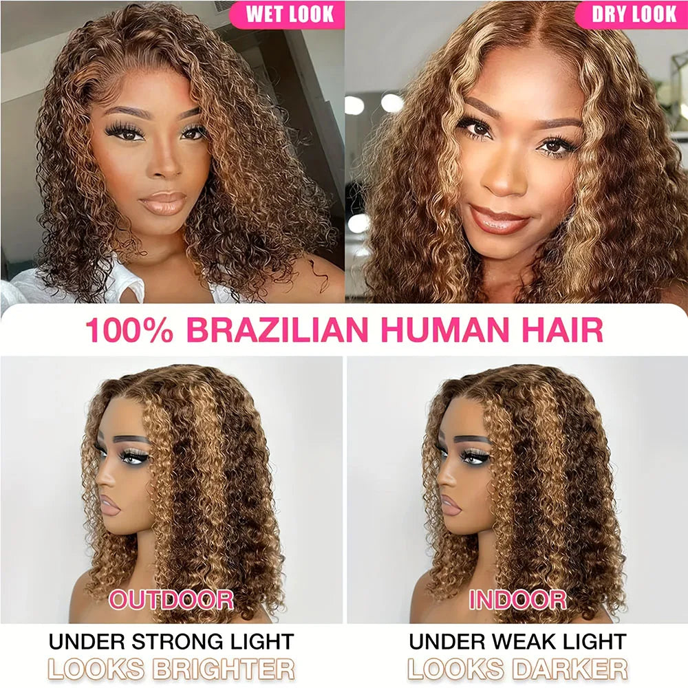 Glueless HD Lace Bob Wig – 100% Human Hair, Deep Wave & Ready to Wear