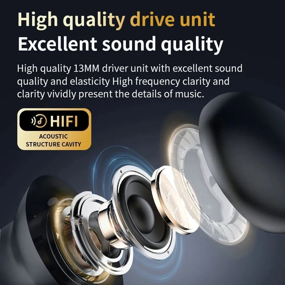 Bluetooth 5.4 Full Touch Screen Headphones ENC Mic in Ear ANC Bluetooth Earphones HD Call Long Battery HiFi Stereo Earphones