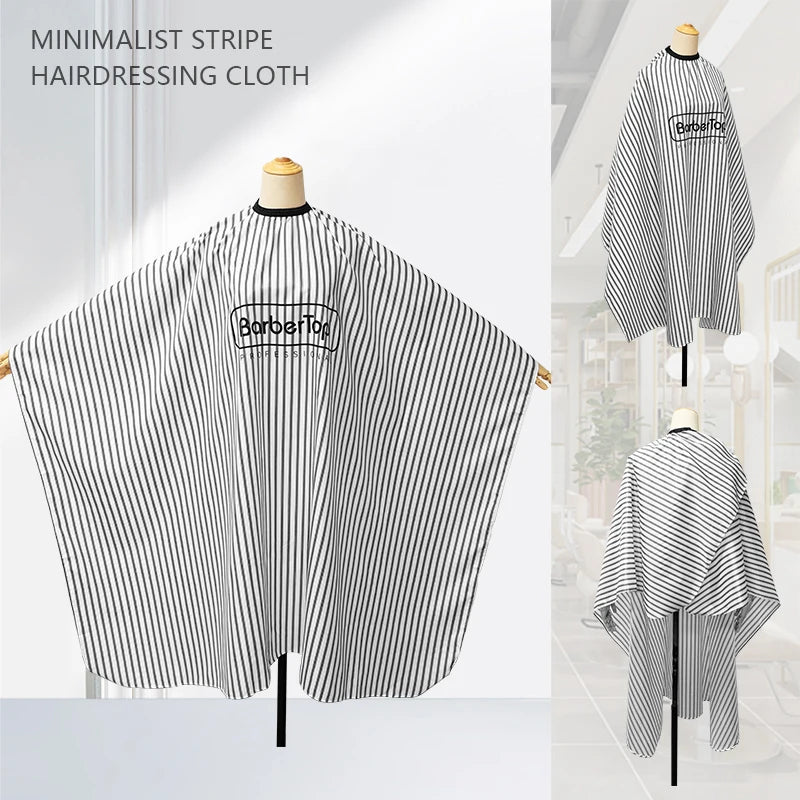 Barber Hairdressing Aprons Stripe Pattern Waterproof Cloth Barbershop Non Stick Hair Haircutting Capes Salon Styling Accessories