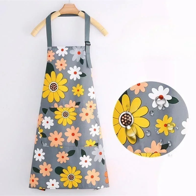 Adjustable Waterproof Kitchen Aprons for Fashion Lovely Cooking Coffee Baking Oil-Proof Anti-dirty Aprons Restaurant Supplies