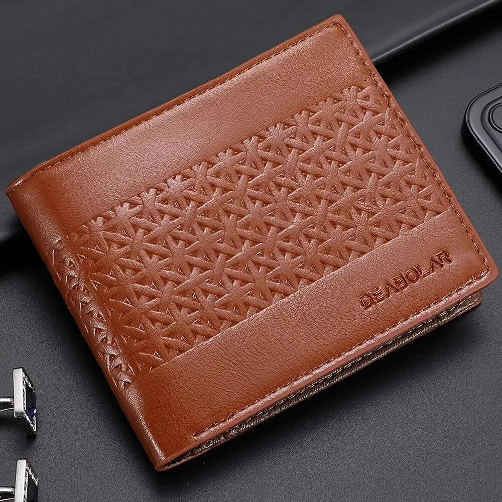 Men's Wallet Embossed Soft Leather PU Leather Multi-Card Credit Card Holder With Men's Short Coin Wallet
