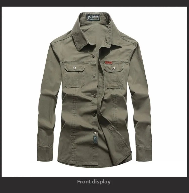 Men's shirt checkered long sleeved shirt new spring and autumn business shirt fashionable for middle-aged and young people