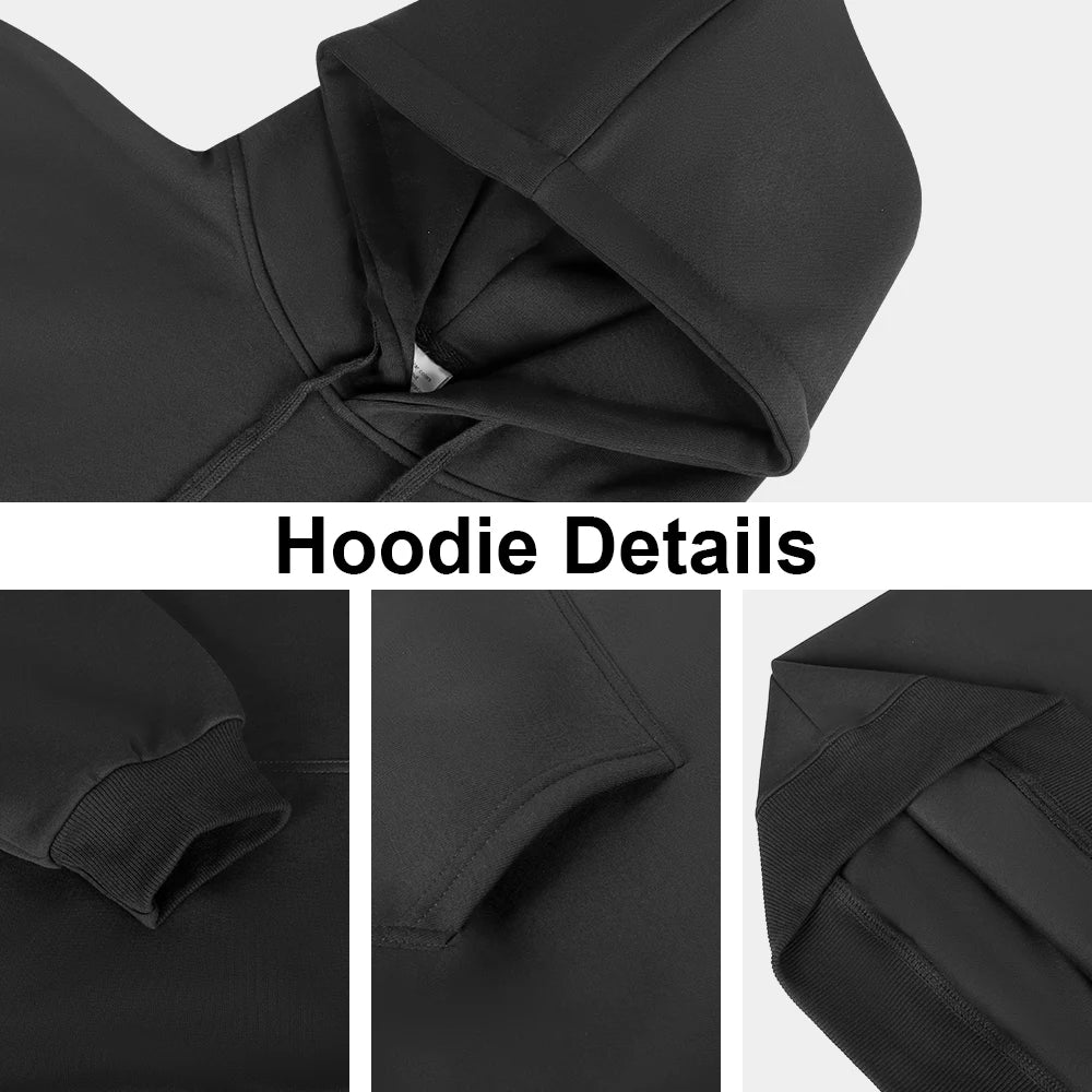 Men Hoodies Sweatshirt Winter and Autumn Fashion Streetwear Casual Men's Solid Color Loose Breathable Pullovers Pocket Hoodie