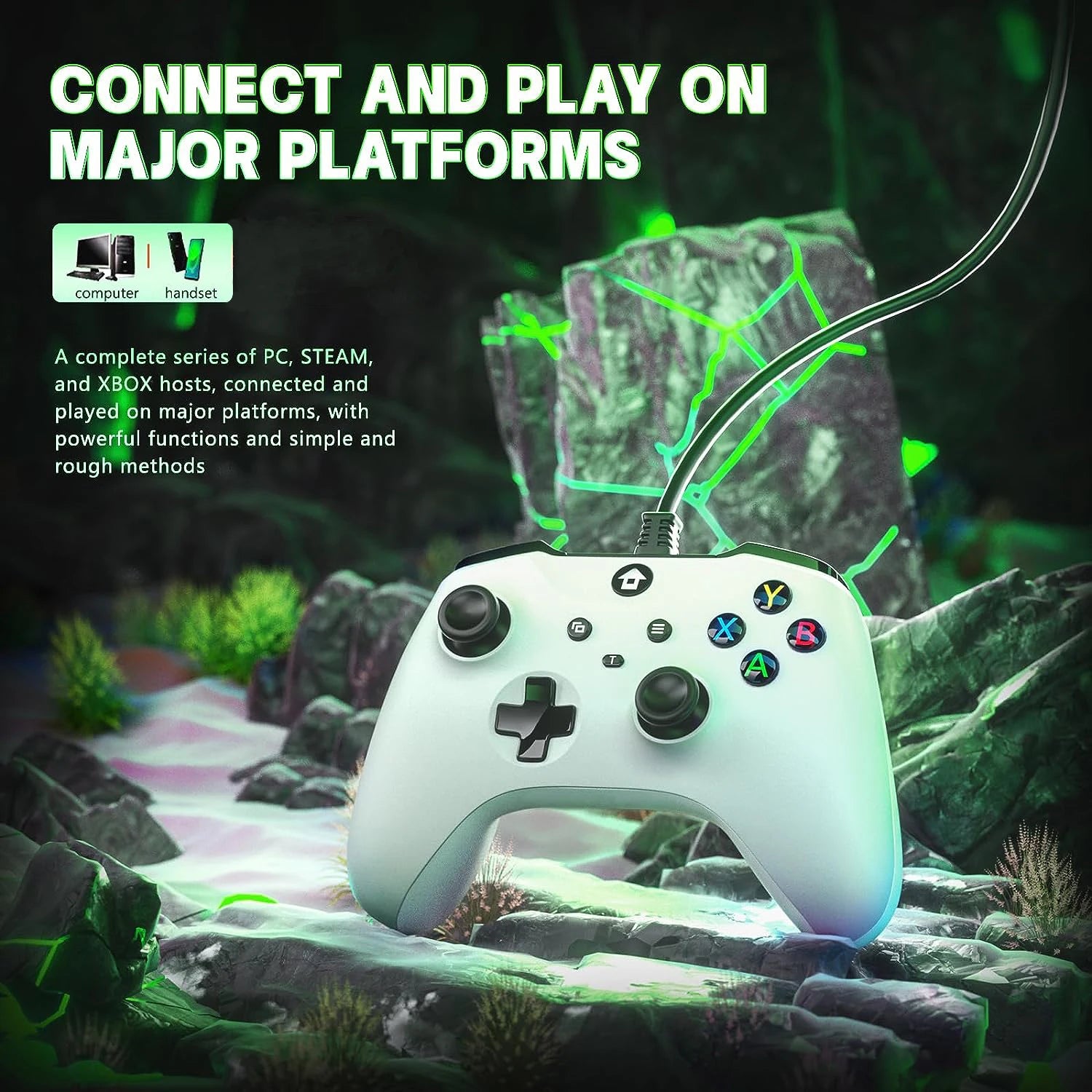 2M Wired Gaming Controller Joystick Gamepad with Dual-Vibration Compatible with PS3, Switch, Windows 11/10/8/7 PC PC001