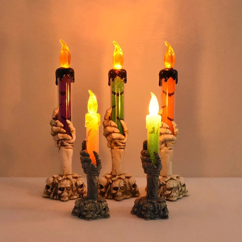 1pc Halloween Led Candles Skeleton Ghost Hands LED Light Happy Halloween Party Home Decoration Supplie Haunted House Horror Prop