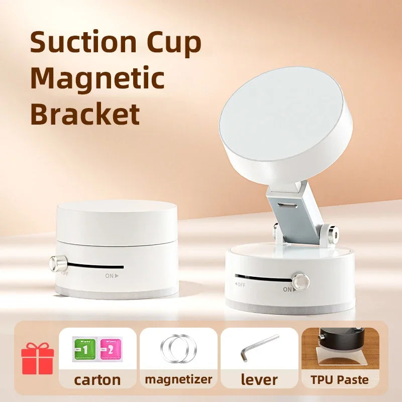 Foldable Mobile Phone Holder Vacuum Suction Cup Holder Magnetic Car Phone Holder For IPhone/ Android Phone Accessories