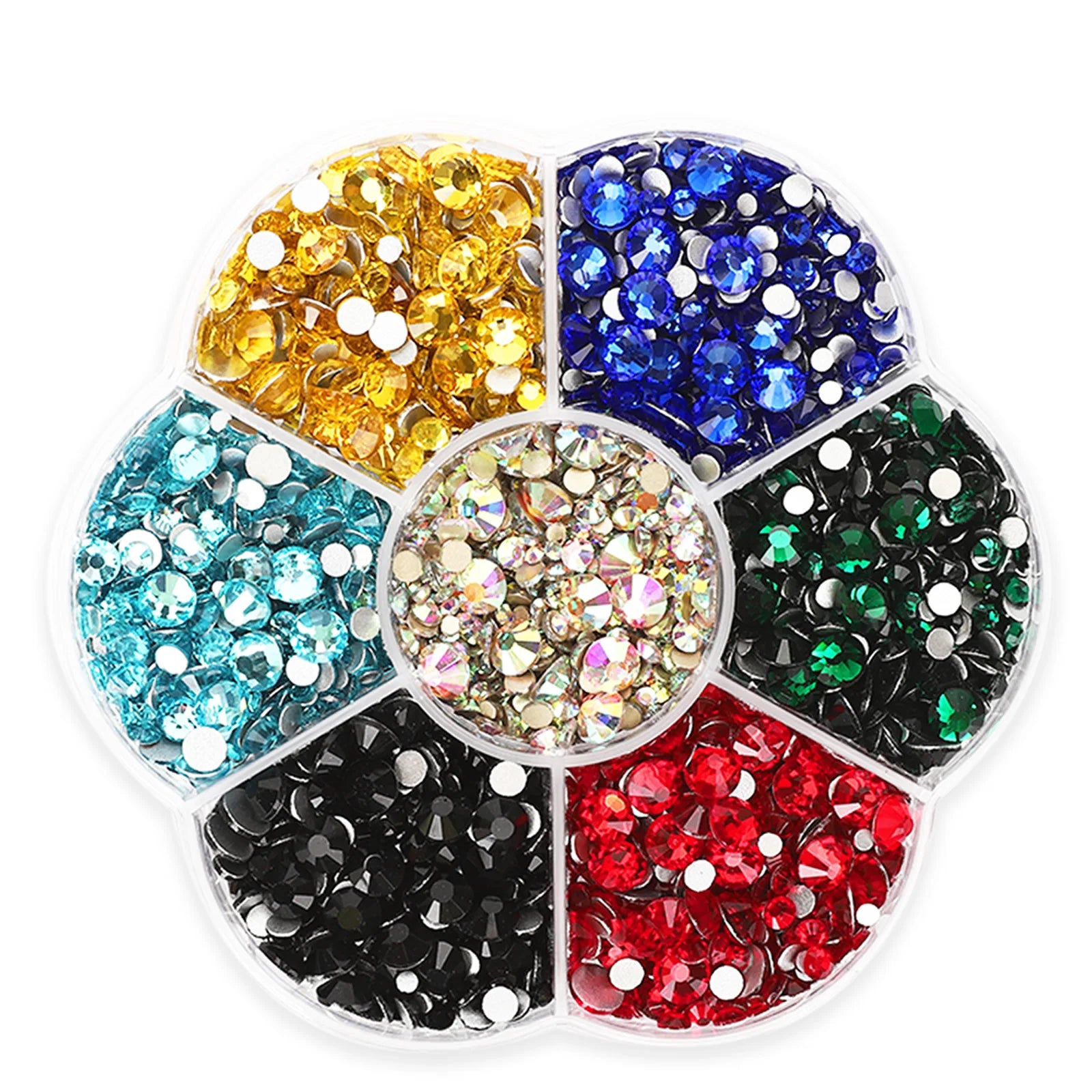 2100pcs Nail Art Rhinestones Flat Back AB White Glass Facial Rhinestones Treasure Flatback Nail Art Decorations