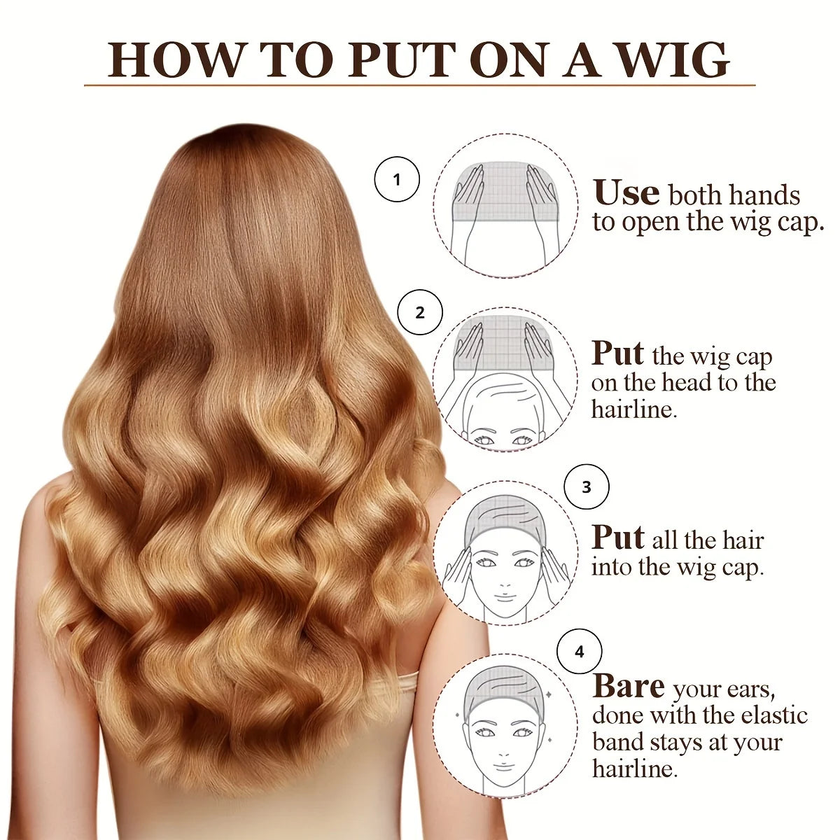 Mesh Wig Caps, 4-Pack Elastic High Strength Durable, Unisex Adult Closed Wig Net Black Set
