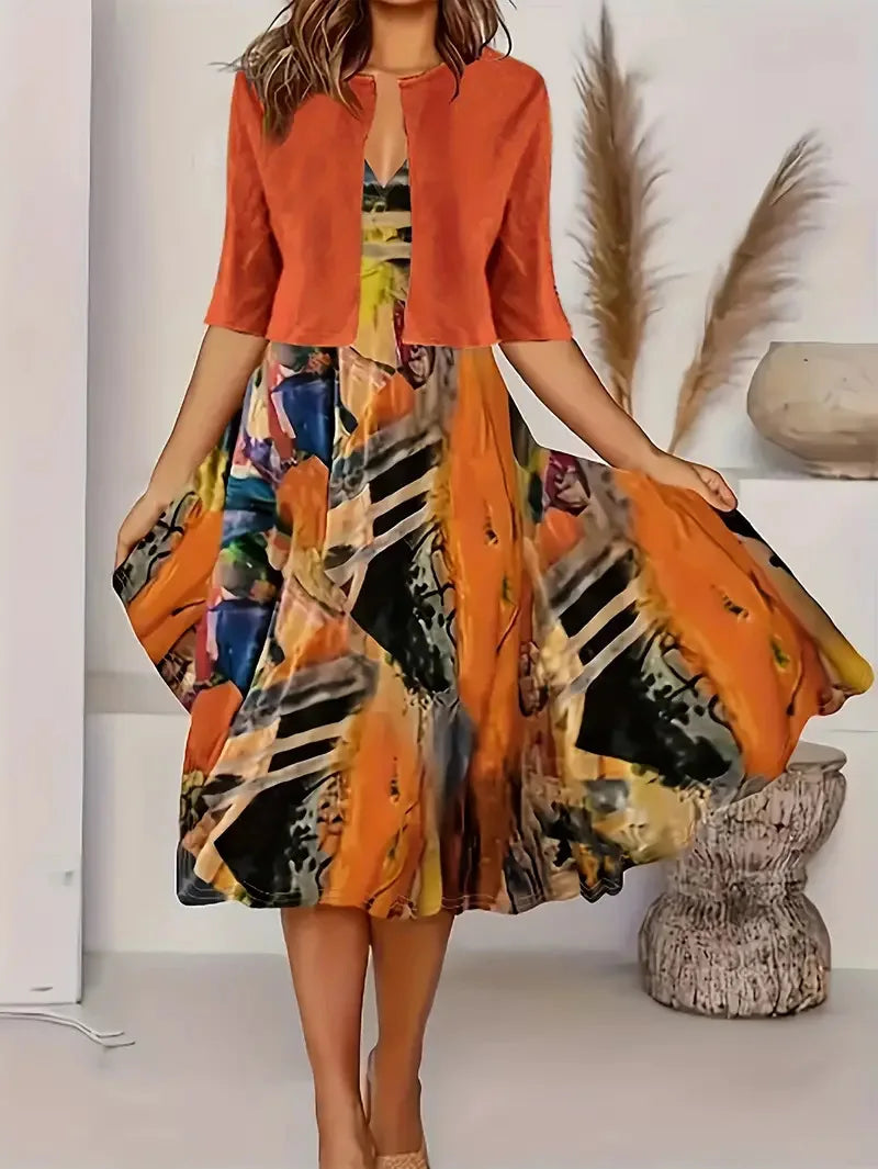 Floral Two-Piece Dress Set