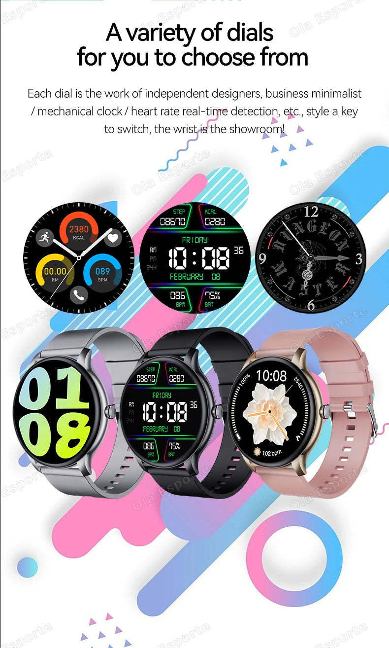 New Smart Watch Men Women Full Touch Screen Sport Fitness Watch IP67 Waterproof Bluetooth Android IOS Smartwatch For Xiaomi