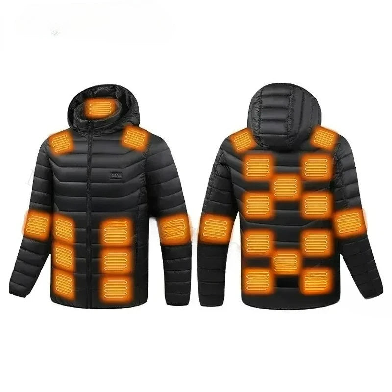 21 Areas Heating Jacket Men Winter USB Electric Heated Coat Functional Self Heating Clothes Outdoor Snow Ski Thick Padded Jacket