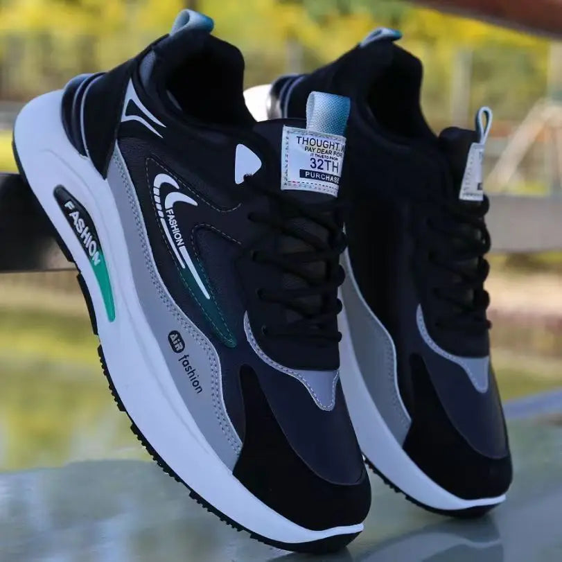 Shoes for Men Lightweight Pu Leather Casual Shoes New Men's Sneakers Fashion Men Tennis Shoes Breathable Sport Running Shoe