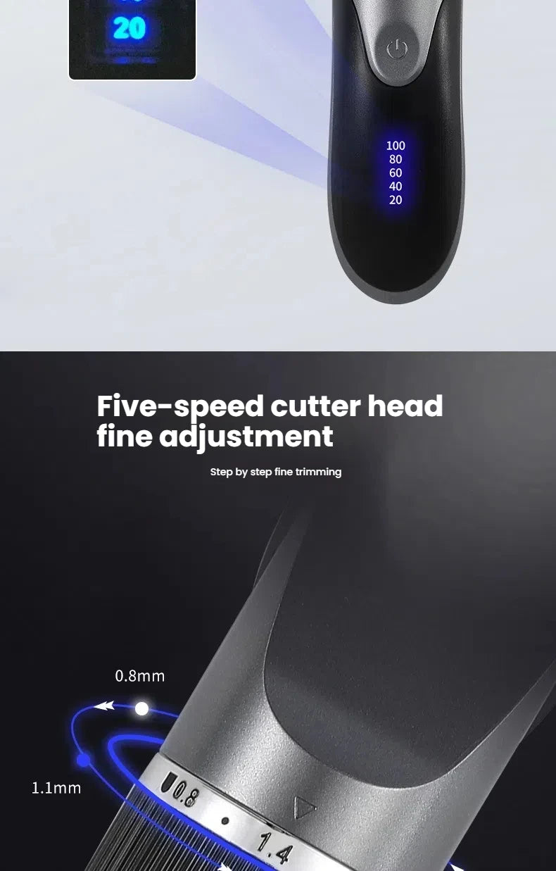 Hair Clipper for Men & Kids - Barber-Grade Beard Trimmer with Ceramic Blades Low Noise Precision Hair Cutting Machine