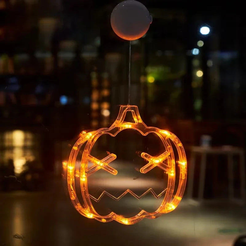 Halloween Led String Lights Ghost Pumpkin Spider Hat Modeling Lamp with Suction Cup Festival Party Halloween Decoration New