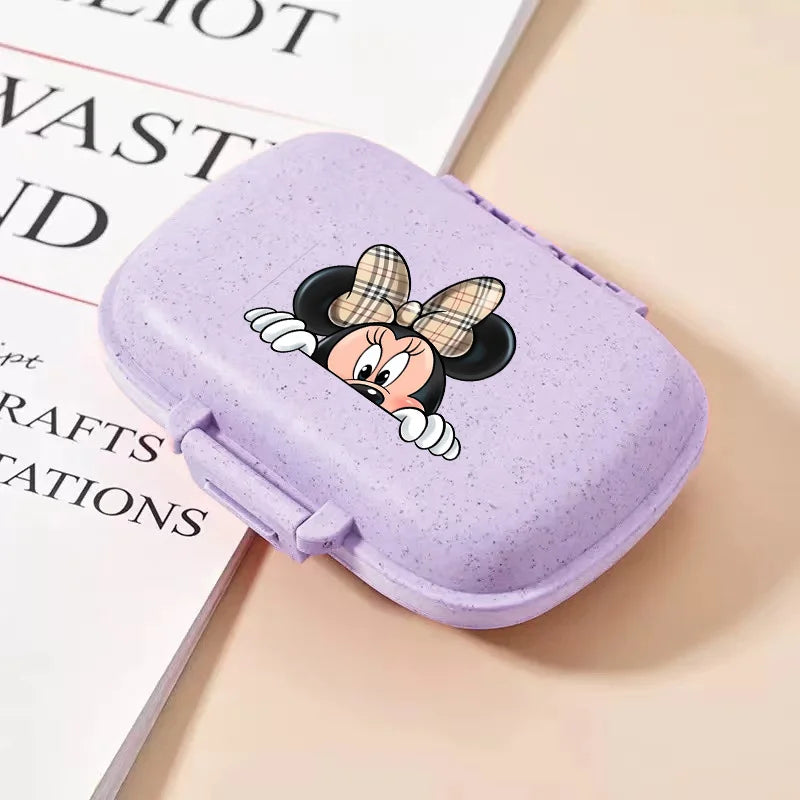 Disney Mickey Mouse Candy Box Cartoon Crystal Stickers Medicine Organiser Boys Girls Portable Kawaii Boxes Child Birthday Gift