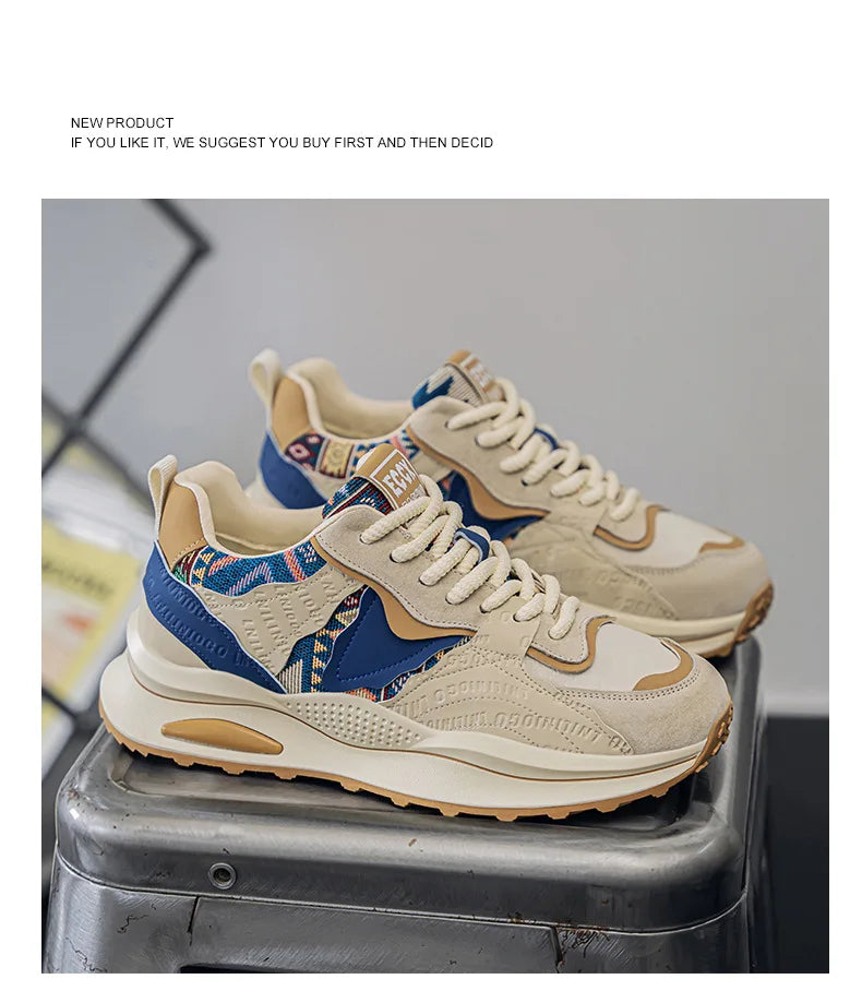 Men's Shoes Spring New Casual Versatile Comfortable Fashion Trend Niche Non-slip Wear-Resistant Retro Sneakers